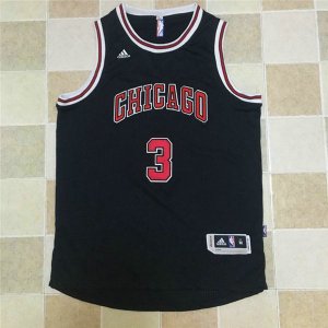 Maillot De Basket Chicago Bulls Dwyane Wade 3 Brode AU Fabric Noir